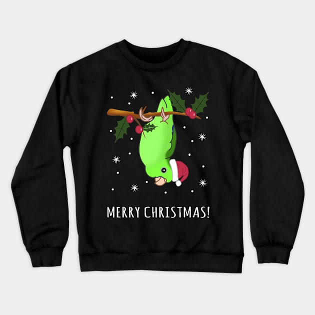 Green Parrotlet Merry Christmas Crewneck Sweatshirt by FandomizedRose